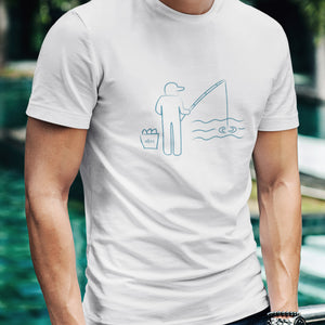 Minimalistic Line Art Fisherman 2 T-Shirt