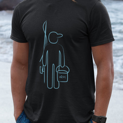 Minimalistic Line Art Fisherman T-Shirt
