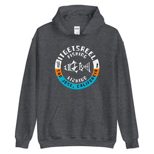 Heather Grey San Jose Teal Orange Hoodie Sweater Circle Logo California Fisherman Bay Area Angler