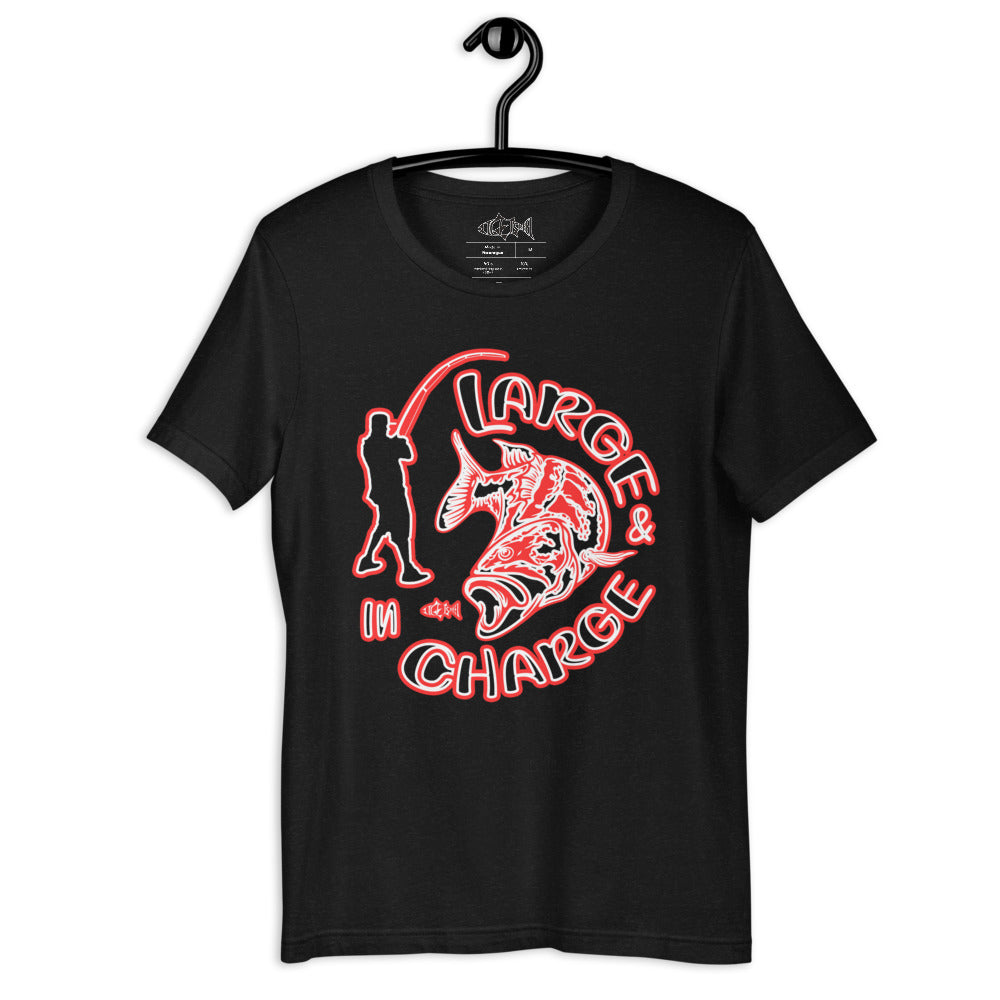 Large & In Charge Largemouth Bass Shirt (Red Edition)